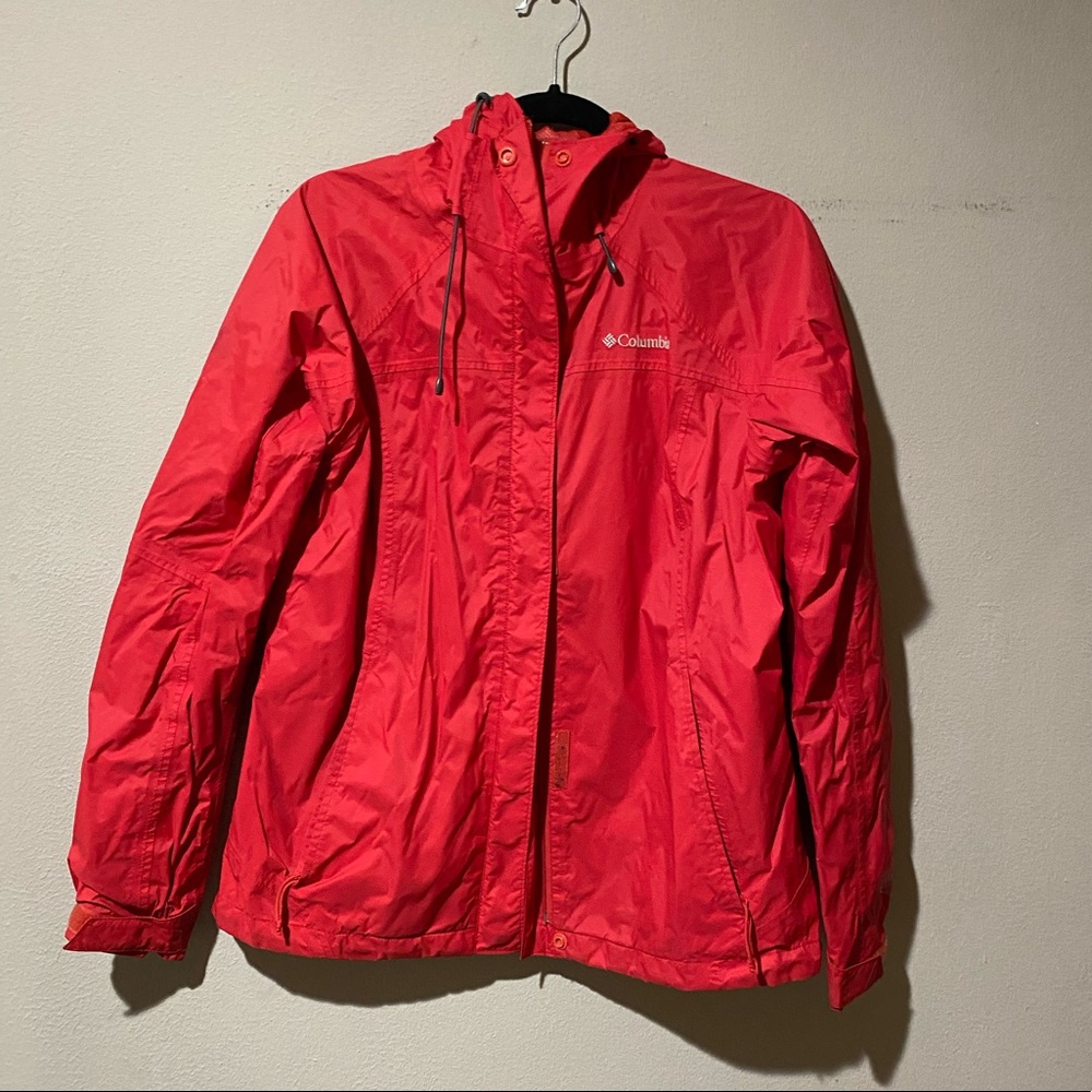 Red Columbia Rain Jacket